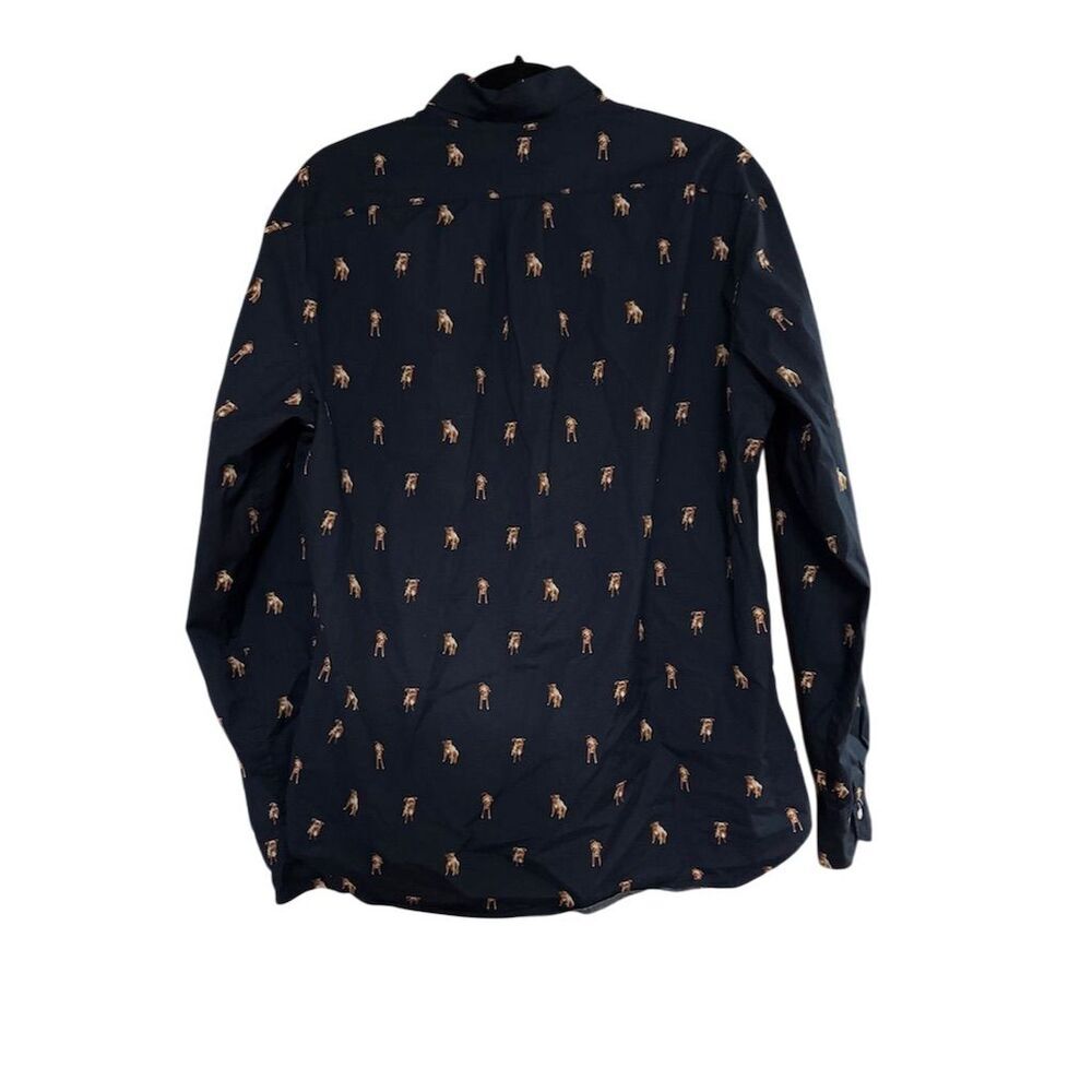 J. Crew Men's M Blue Graphic Print Slim Fit Long Sleeve Shirt - Picture 6 of 6